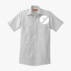 Short Sleeve Striped Industrial Work Shirt Thumbnail
